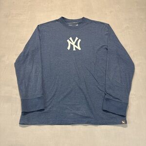 Printed New York Yankees Men's Legend Wash long sleeve graphic tee Blue Size M